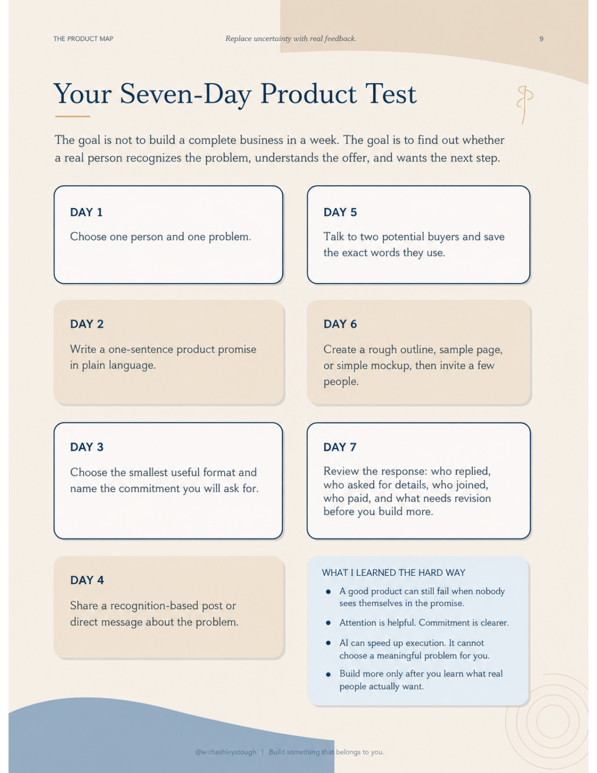 The final fillable Product Map worksheet